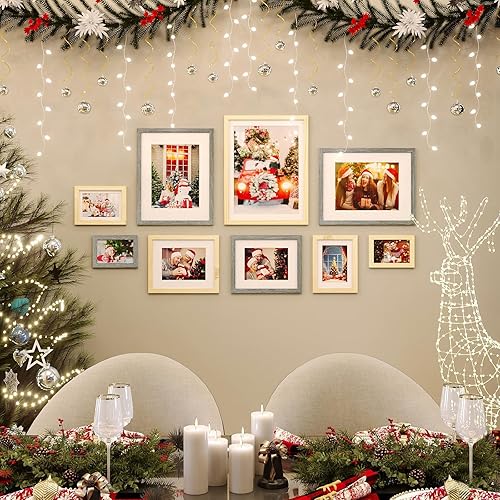 Vista 106 de KINLINK Juego de 6 portarretratos de madera de 6 x 8 pulgadas, marco de fotos de madera mate de 4 x 6 con plexiglás para 4 x 6 con paspartú o 6 x 8