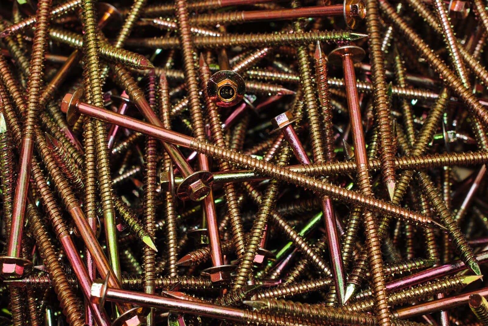 (50 pcs) Hex Flange Head 1/4 x 6 Concrete Masonry Screws Yellow Zinc Tapcon