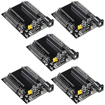 DORHEA 5Pcs ESP32 Development Board GPIO Breakout Board 30Pin Type-C Micro USB Dual Interface ESP32 Shield 30P Ultra-Low Power Dual Core ESP32-DevKitC-32 ESP-WROOM-32 ESP-32 ESP-32S Expansion Board