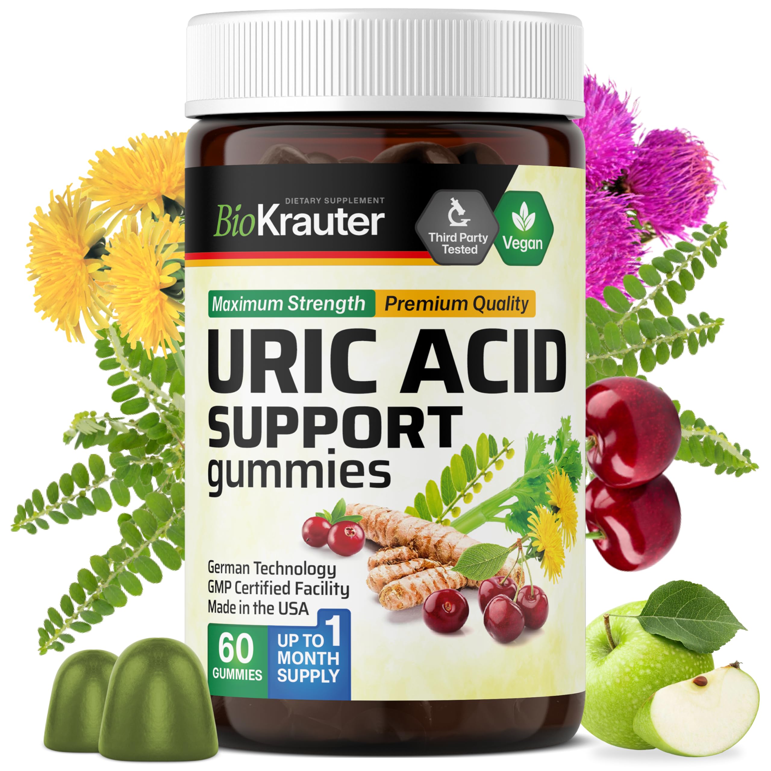 Amazon.com: BIO KRAUTER® 7-in-1 Uric Acid Supplement - Tart Cherry