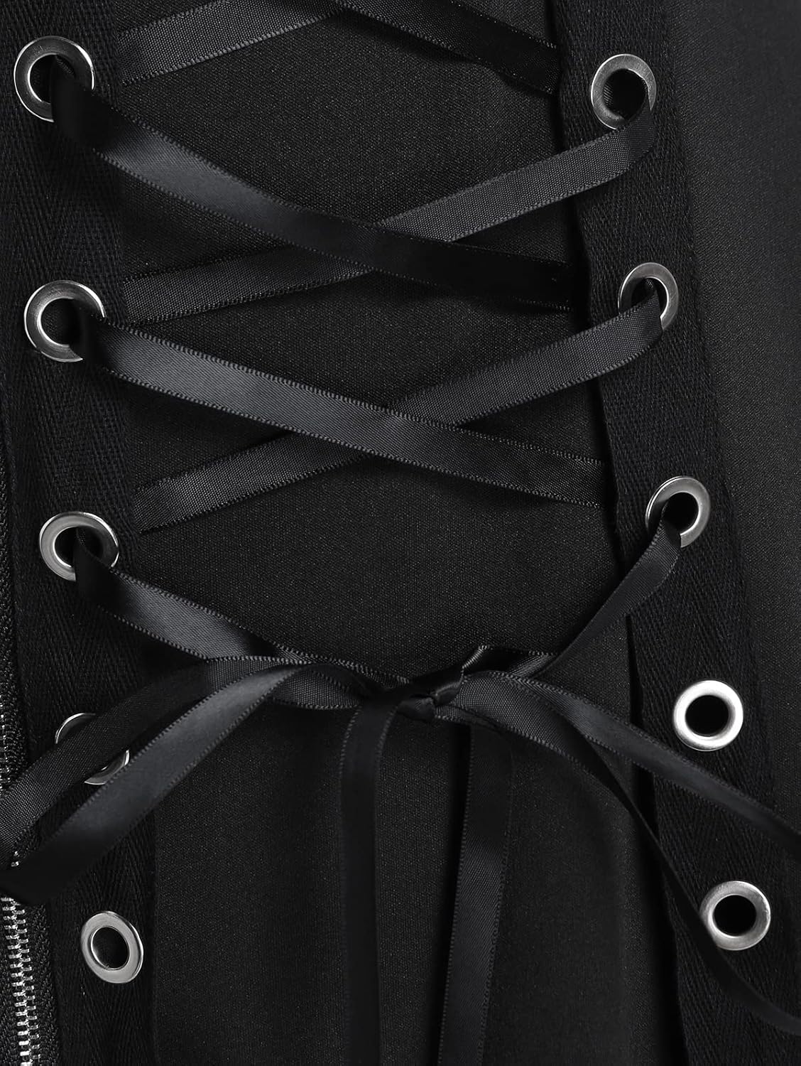 ROSE GAL Rosegal Womens Plus Size Gothic Lace Up Grommets Full Zipper Sleeveless Strap Tank Top - Image 5