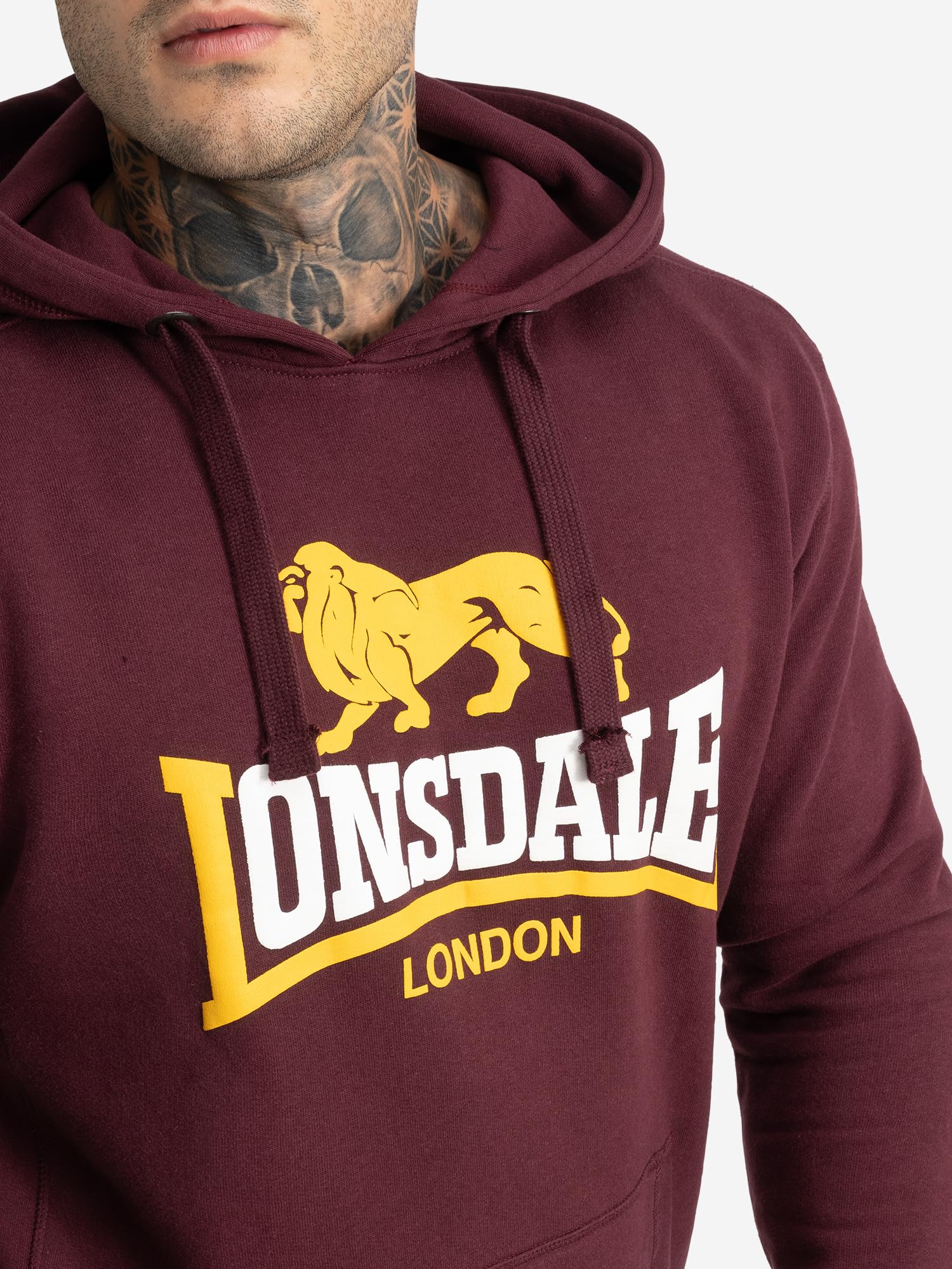 Lonsdale Sleeve Sudadera con Capucha Hombre (Pack de 1)
