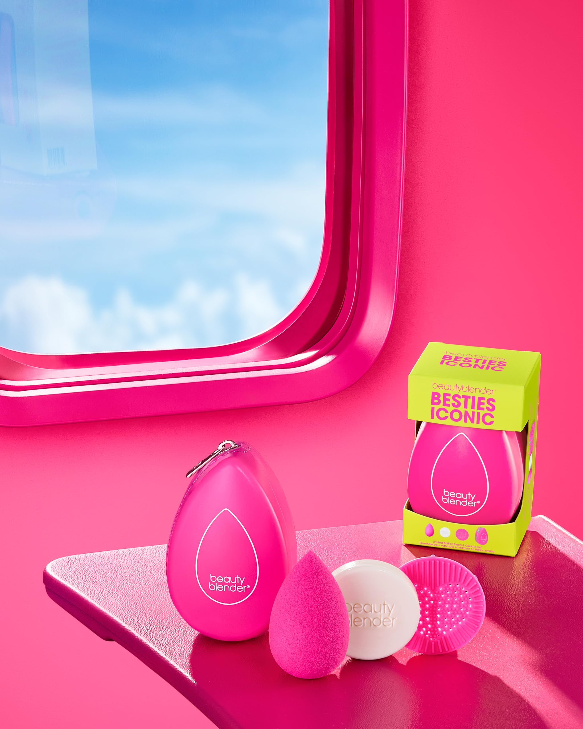 Beautyblender - Besties Iconic: esponja de maquillaje de mezcla más jabón y estera exfoliante para una aplicación precisa y mezclas perfectas