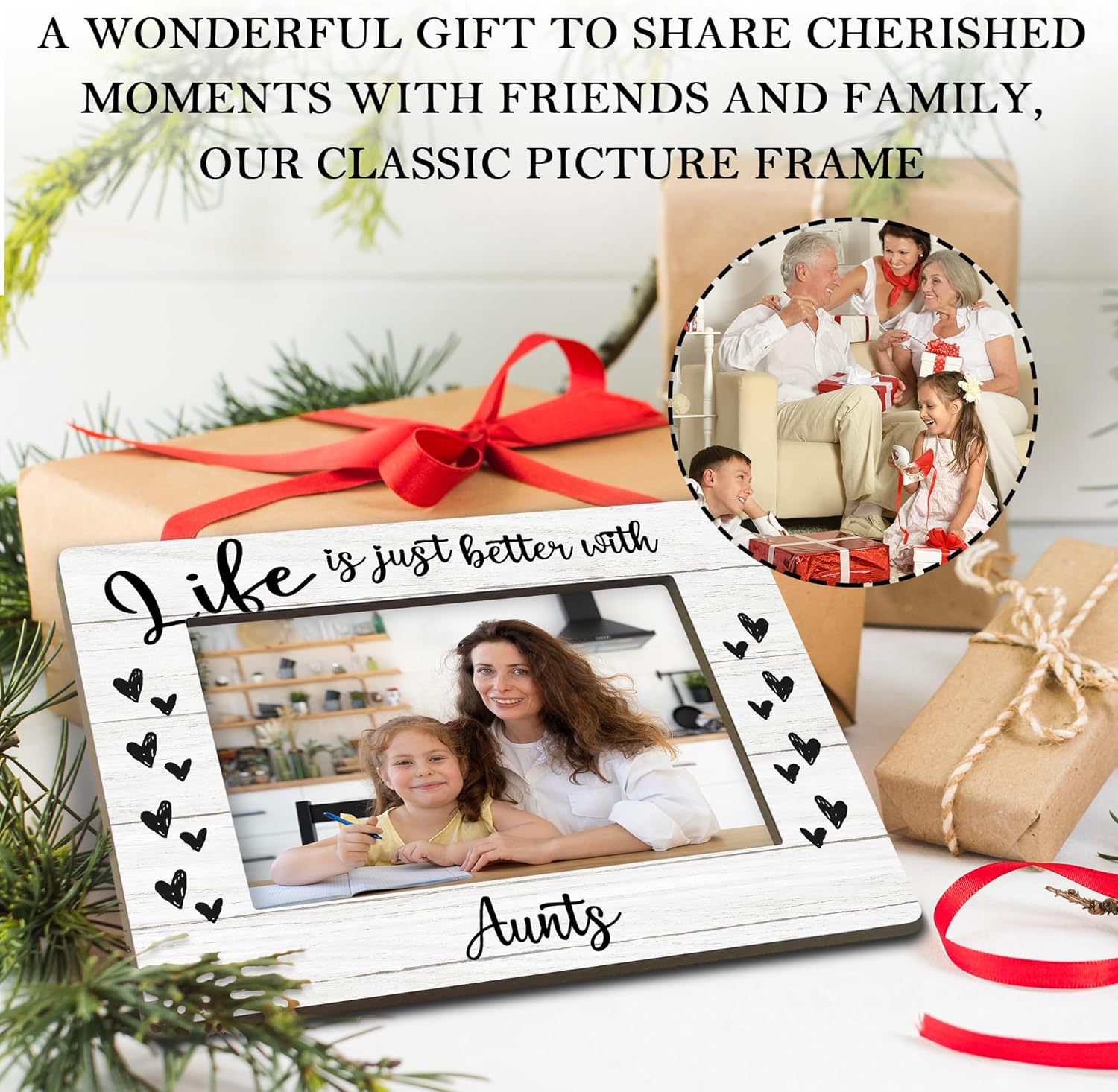 Aunts Gift Picture Frame, Aunt Gifts from Nephew Niece, Appreciation Gift for Auntie, Aunties Aunts Thank You Gifts for Aunt Photo Frame 4x6 Horizontal Photo for Tabletop Display - Image 6