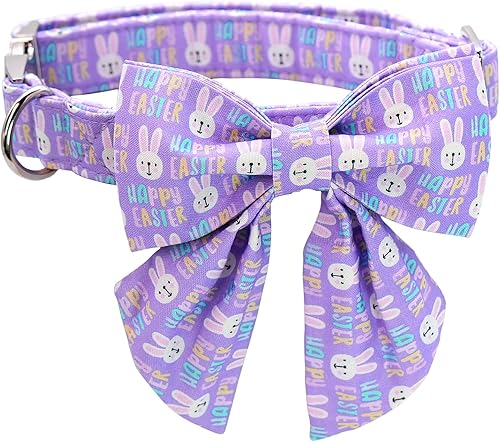 Miniatura 10 de MR. CHUBBYFACE - Collar de Pascua para perro, collar de conejo con lazo, ajustable, pajarita para perros pequeños, medianos y grandes