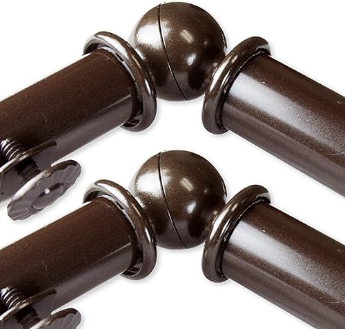 Miniatura 2 de A&F Rod Décor - Barra de cortina de ventana de doble bahía Spin 1316" - Cacao