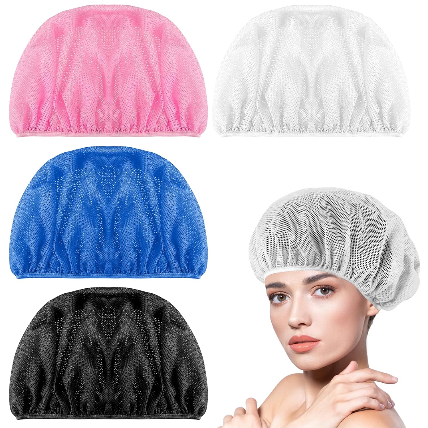 4 Pcs Mesh Sleep Hair Nets Cap for Women Sleeping