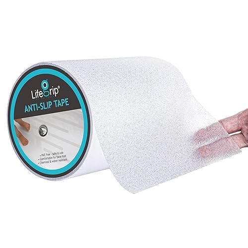 Miniatura 134 de Cinta de tracción antideslizante, 12 pulgadas x 30 pies, mejor agarre, fricción, adhesivo abrasivo para escaleras, peldaños en pisadas, interiores