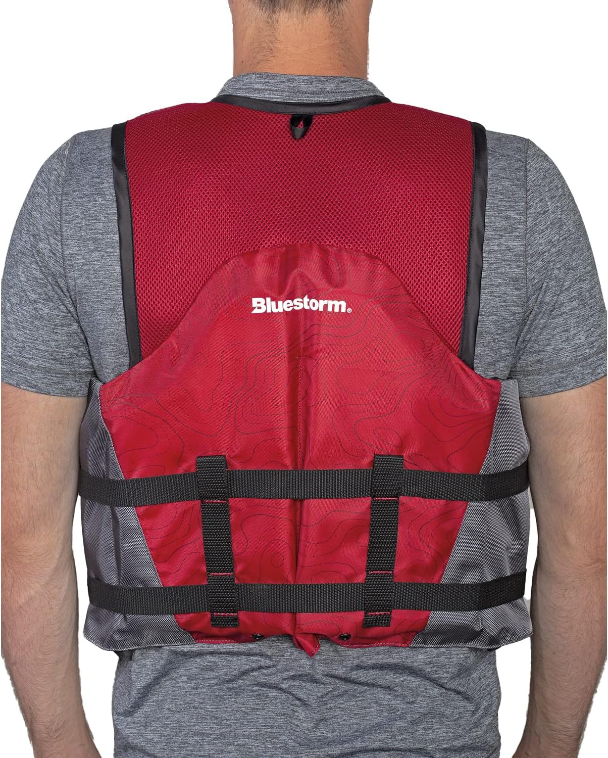 Bluestorm Sportsman Adult Mesh Fishing Life Jacket - Nitro Red - L/XL