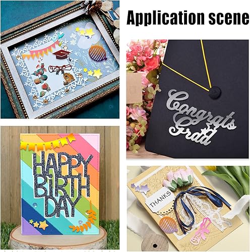 Miniatura 7 de GLOBLELAND Troqueles de corte para fiesta de graduación, para manualidades, álbumes de recortes, festivales, tarjetas de felicitación, decoración de