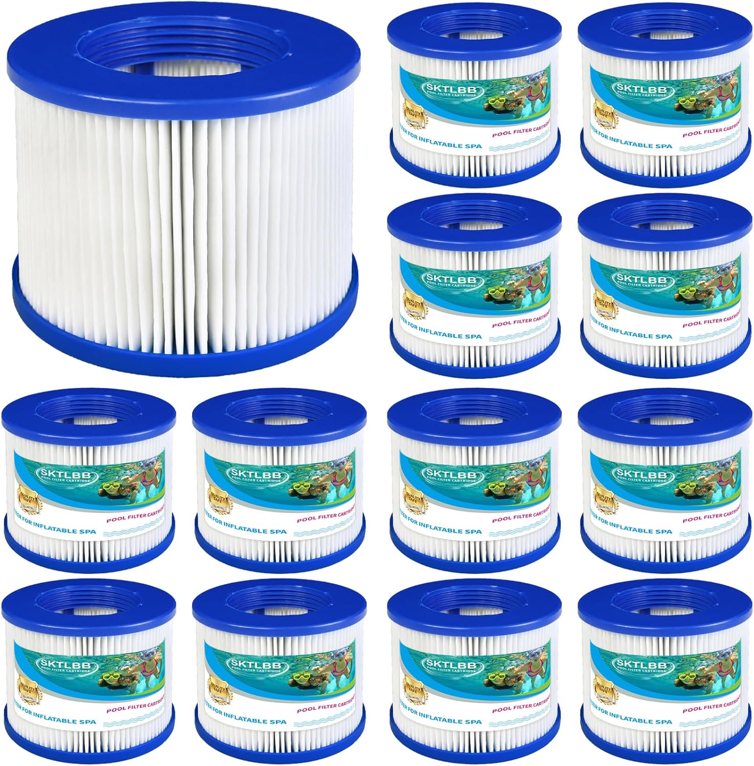 Hot Tub Replacement Filter Cartridges,Compatible with All Relxtime, Aleko, Wejoy, Aquaspa Hot Tubs,Screw-in Spa Filters for Inflatable Hot Tubs & Massage Pools(8 Pack)
