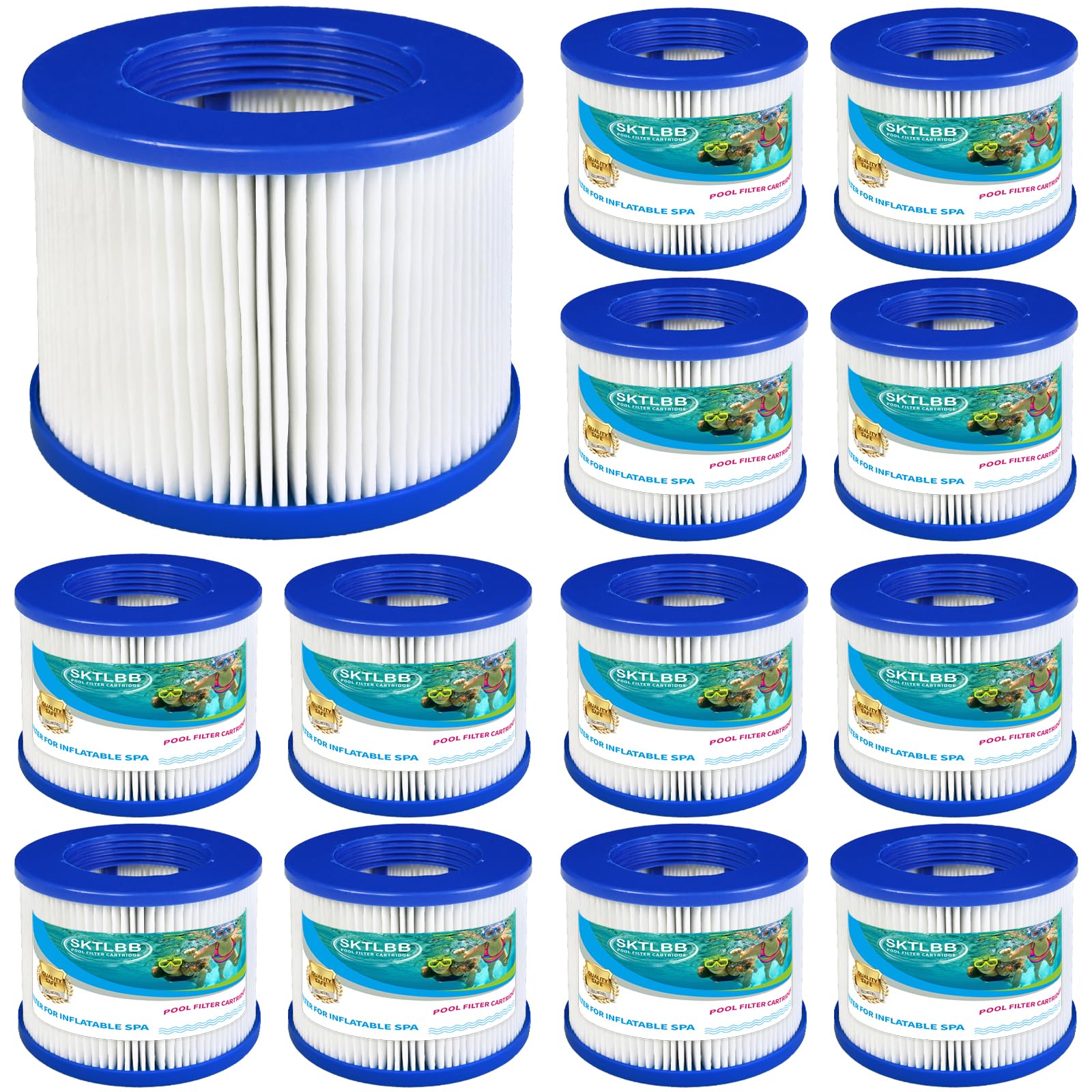 Filtro tipo VI para cartucho de filtro GYMAX Spa, compatible con GYMAX y la mayoría de jacuzzis, masajes, inflables, piscinas (paquete de 12)