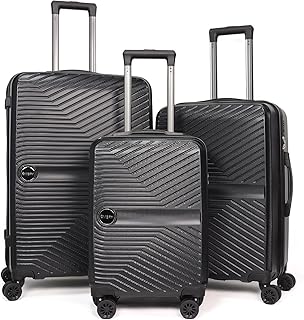 OMBRY Luggage Set 3 Pieces -Suitcase Set - Carry on Luggage with Wheels - Check-in Luggage - PC + ABS Durable Suitcase Rot...