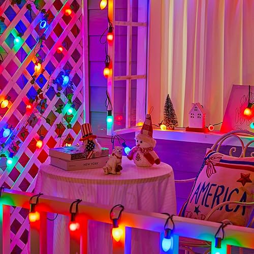 Miniatura 3 de Brightown Paquete de 25 bombillas LED C9 de Navidad, bombillas LED C9 inastillables de plástico blanco, repuesto para luces de cadena de Navidad,