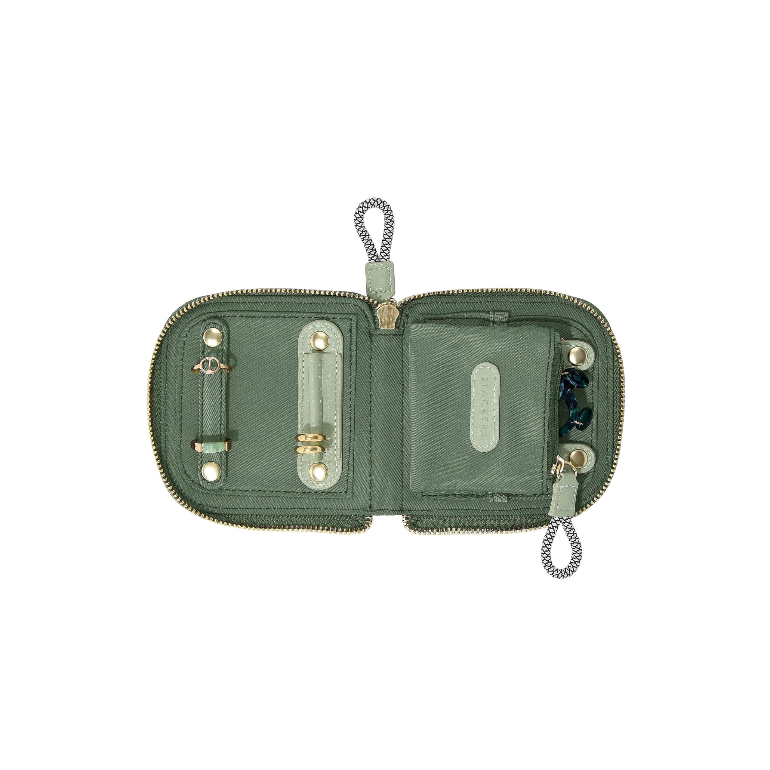 Stackers Recycled Nylon Green Jewellery Roll