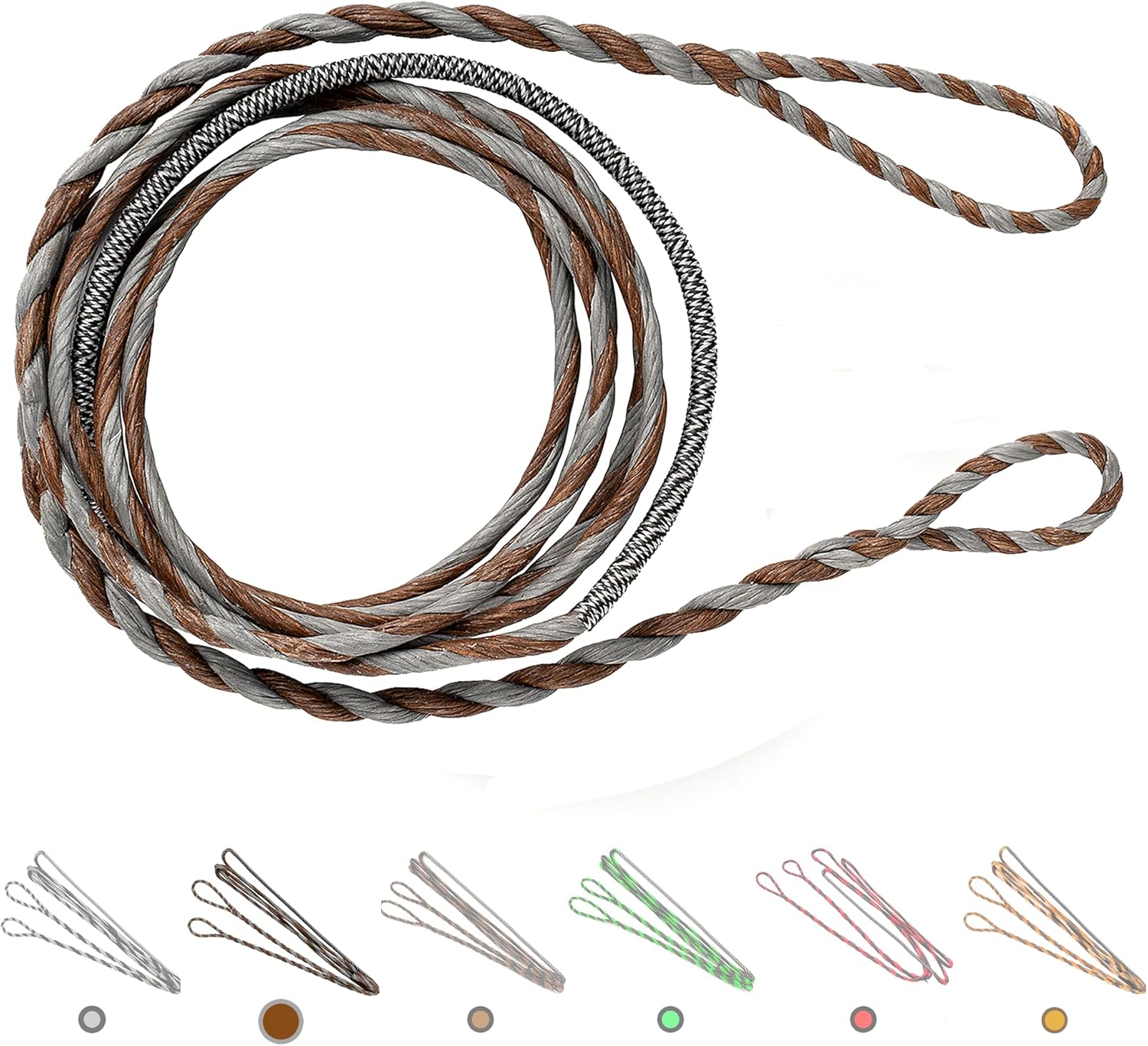 Deerseeker Flemish D97 Bow String Handmade Twist Bowstring 16 Strands 54-70in Fast Flight for Traditional Longbow Recurve Bow Replacement Archery Accessories
