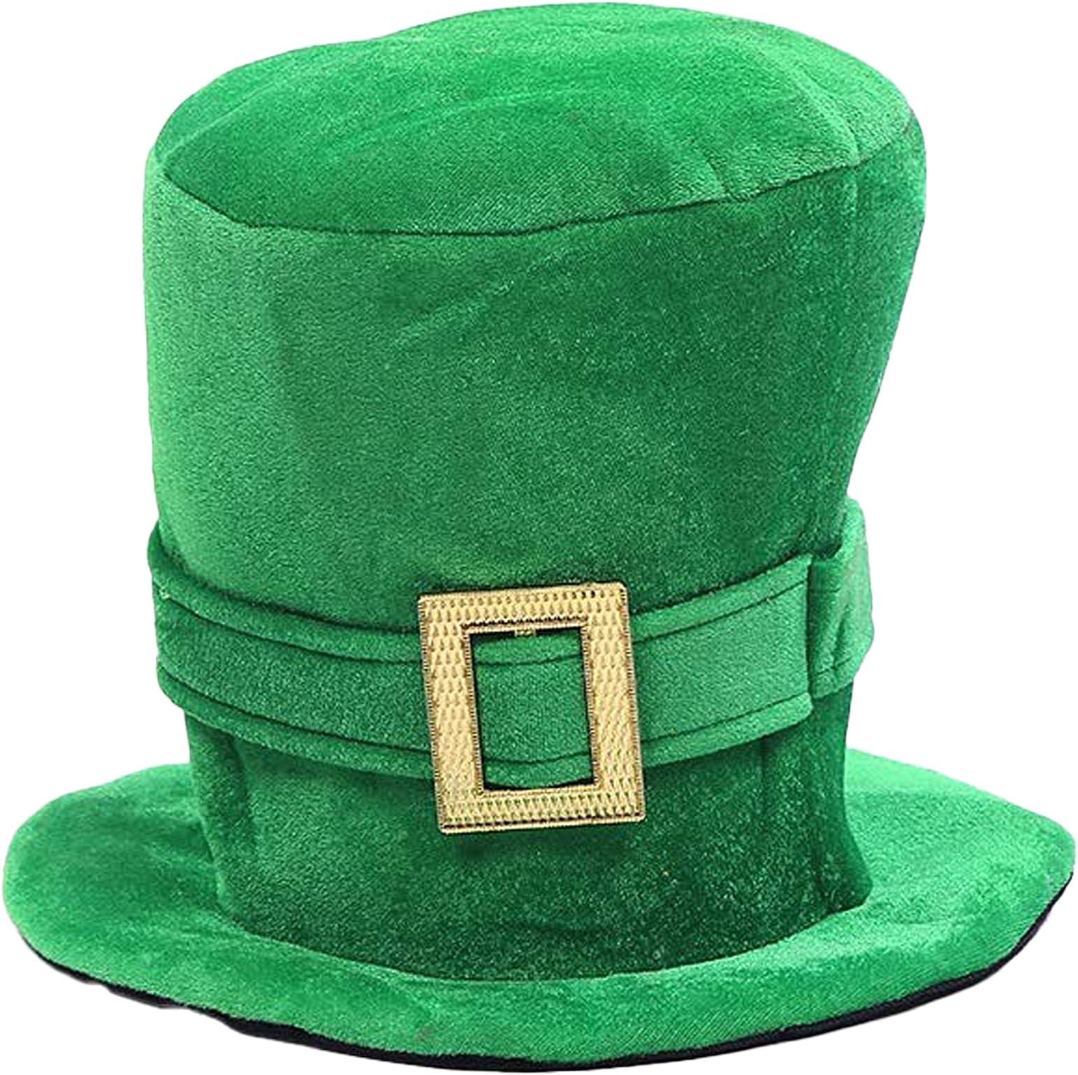St Patricks Day Hat Leprechaun Hat Green Top Hat Irish Velvet Top Hat Leprechaun Costume for St. Patricks Costume Party Favor Accessories