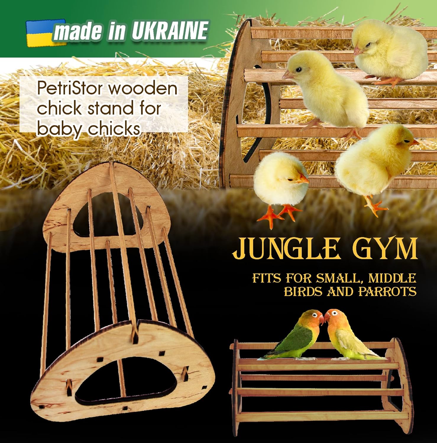 Buy Chicken Perch Strong Wooden Jungle Gym Roosting Bar Chick Stand