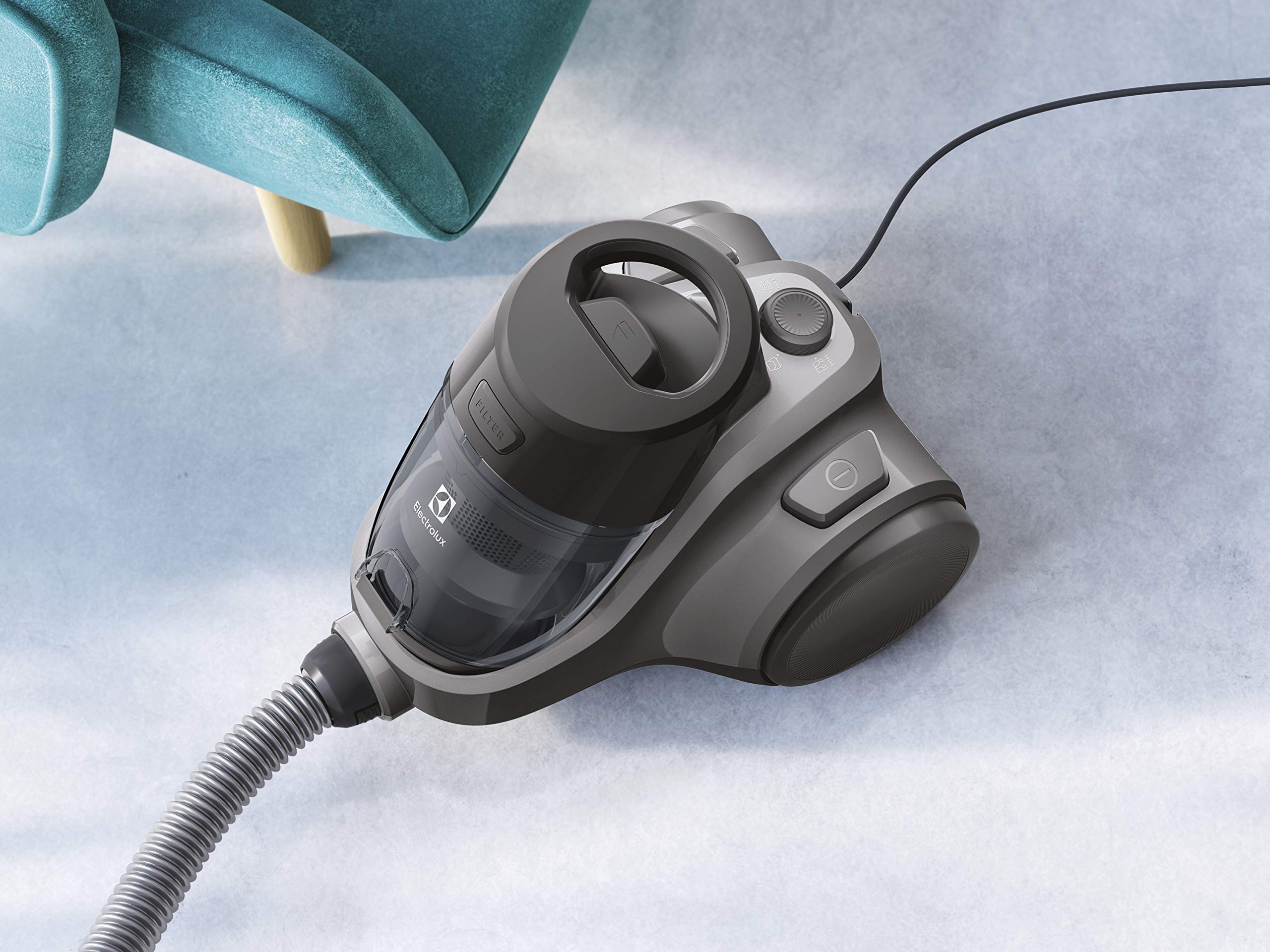 Electrolux Ec41-4T Ease C4 - Aspiradora sin Bolsa, 750 W, 80 decibelios, Acero, Negro, 1,8 litros