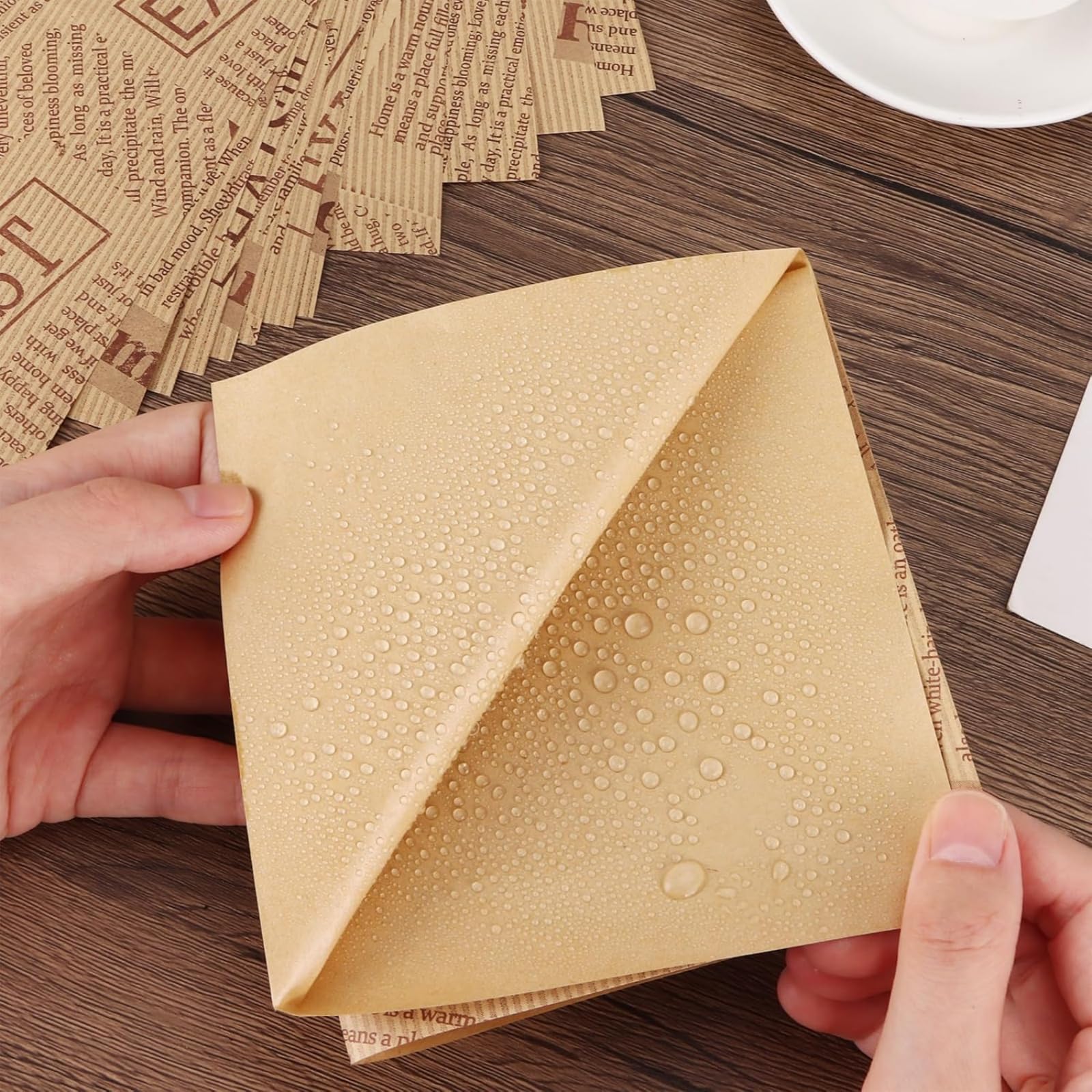 200 Blätter Deli Papierblätter, Käsepapier, Brotpapier, Chipsäcke, Burgerbäcke, Butterpapier, Einweg Lebensmittelverpackungspapier für Sandwiches, Pommes frites (500 Stück,30 * 30cm)