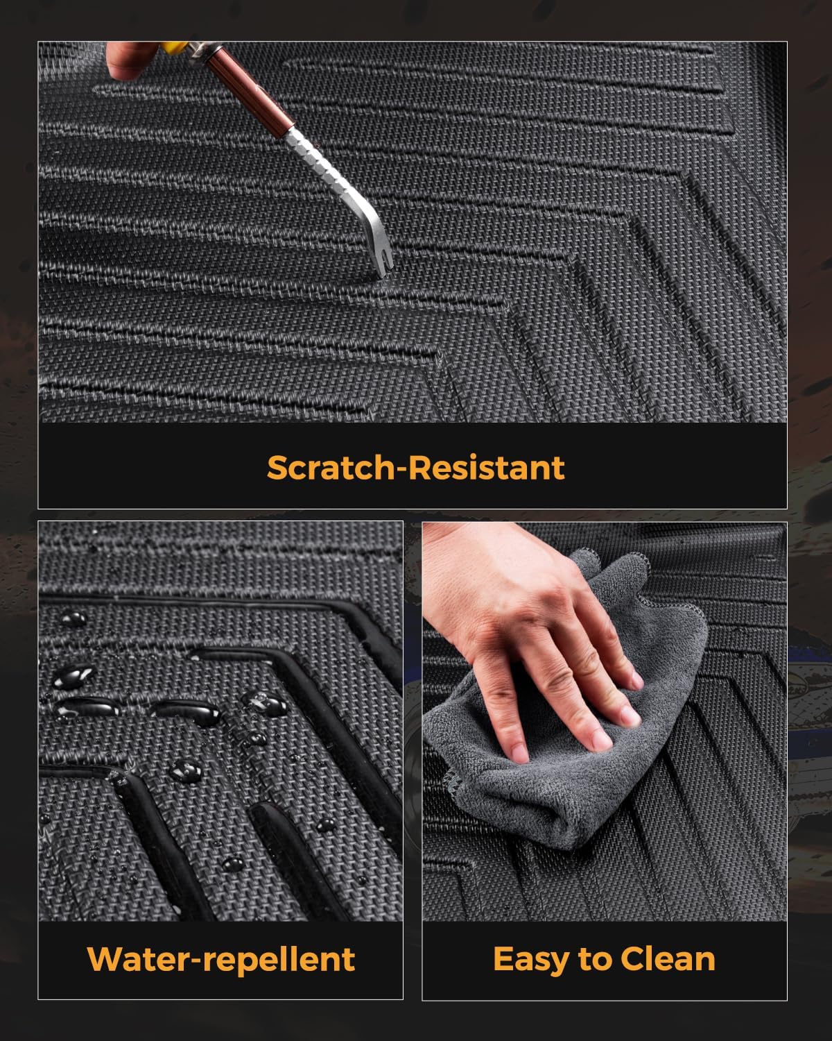 All Weather Guard Floor Mats & Cargo Liner for Subaru Legacy 2015 2016 2017 2018 2019, Non-Slip Waterproof Full Set TPE Front Rear Trunk Mats Custom Fit for Automotive Car Interior Accessories, Black