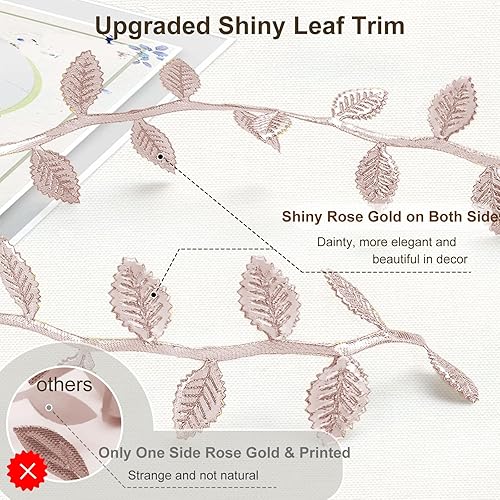 Miniatura 2 de Naidiler Cinta de hojas de oro rosa, enredaderas artificiales, hojas de enredadera, cinta botánica de selva silvestre para baby shower, fiesta,