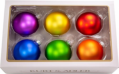 Miniatura 5 de Kurt Adler - Juego de adornos de bolas de cristal mate (3.150 in)