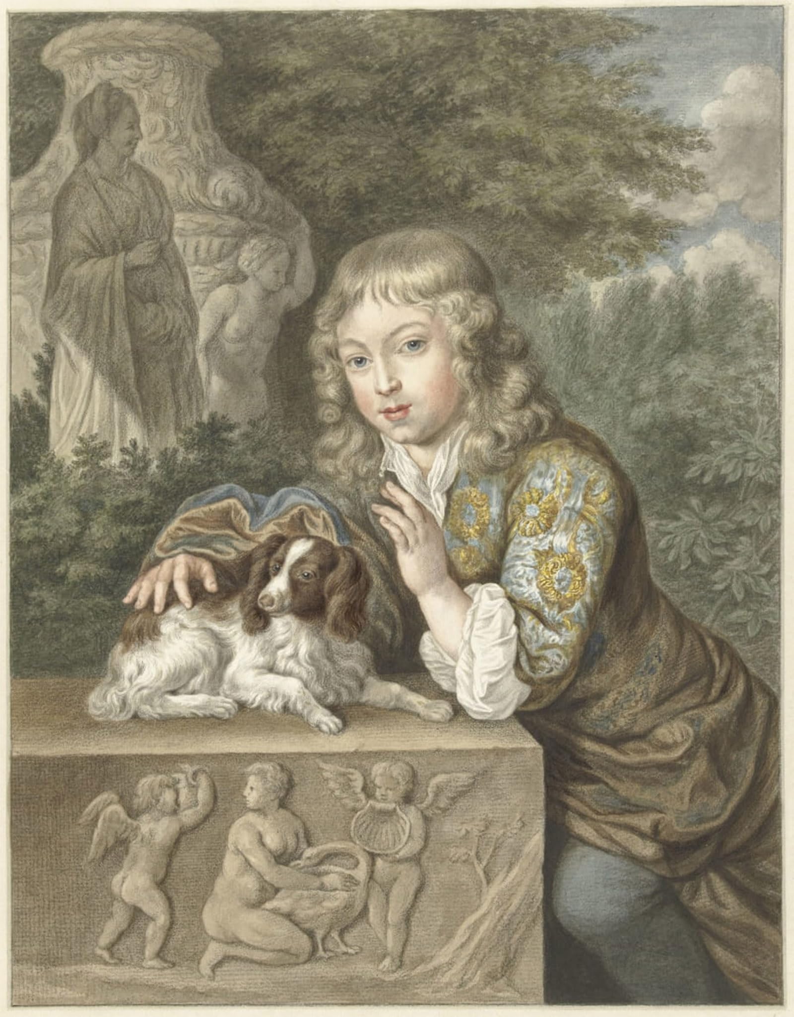 ARTXLXXBN Famous Print Painting Colorful Art Print Boy with Dog by Abraham Delfos Canvas Art Decorations for Home Decor 60x90cm