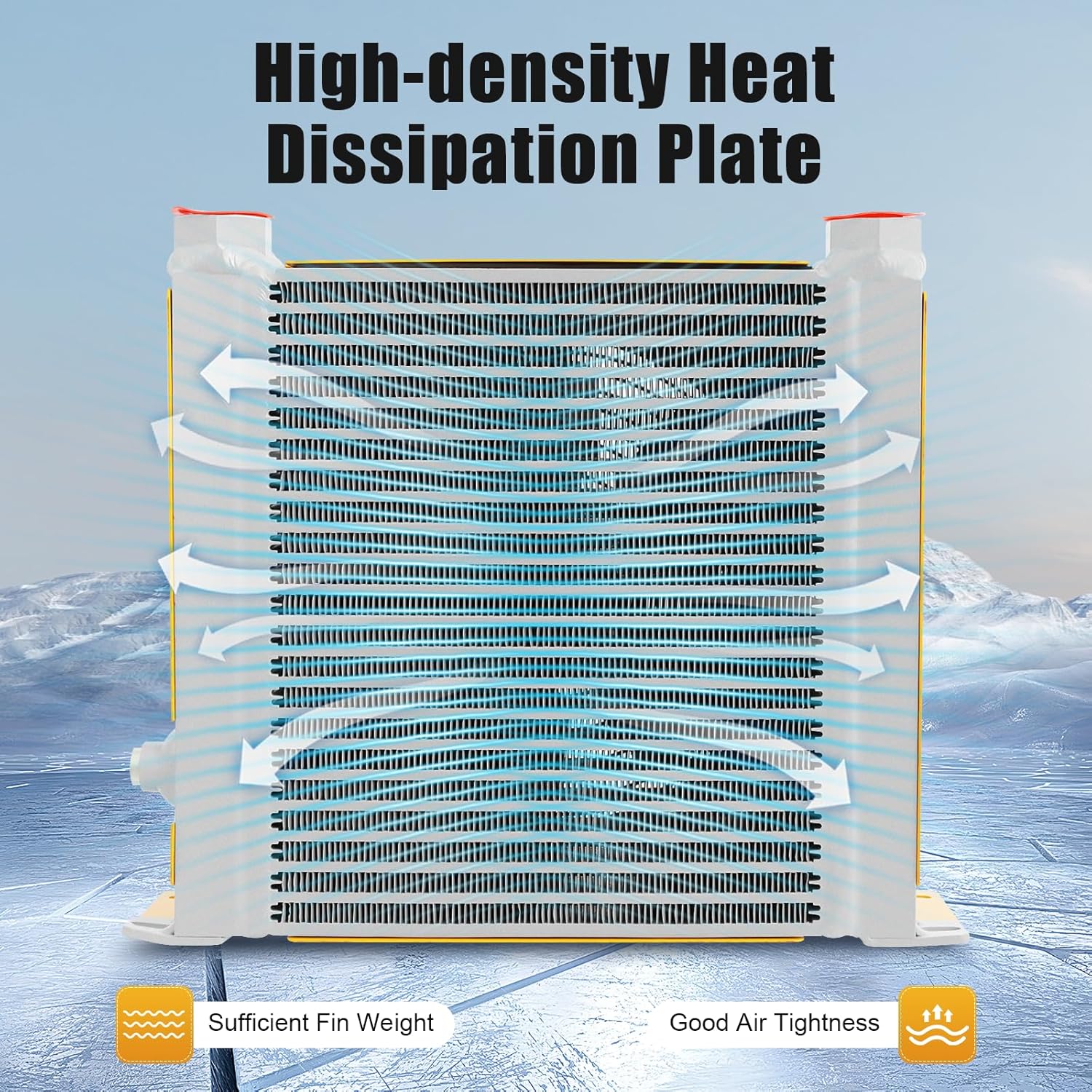 Hydraulic Oil Cooler, AH1012T-CA 110V AC Transmission Engine Cooler 60W 100L/Min Universal Engine for Engineering Machinery Transmission Precise Welding&Efficient Fan