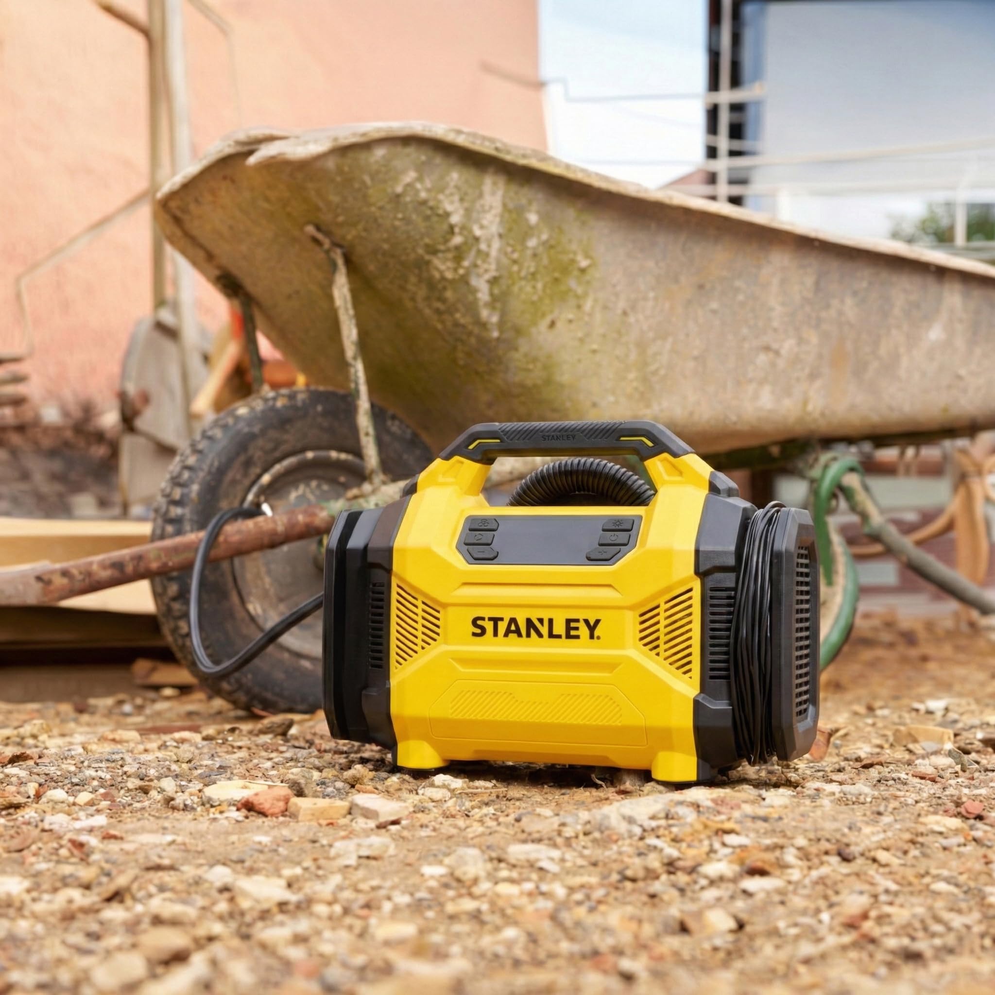 Stanley SXIF3501 Dijital Lastik Şişirme Pompası, 12V/220V, 150 PSI, LED Lambalı, Siyah