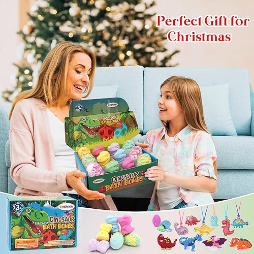 Miniatura 7 de Bombas de baño para niños con sorpresa en el interior, juguetes de dinosaurio para niños, bombas de baño de dinosaurios, juguetes de baño de