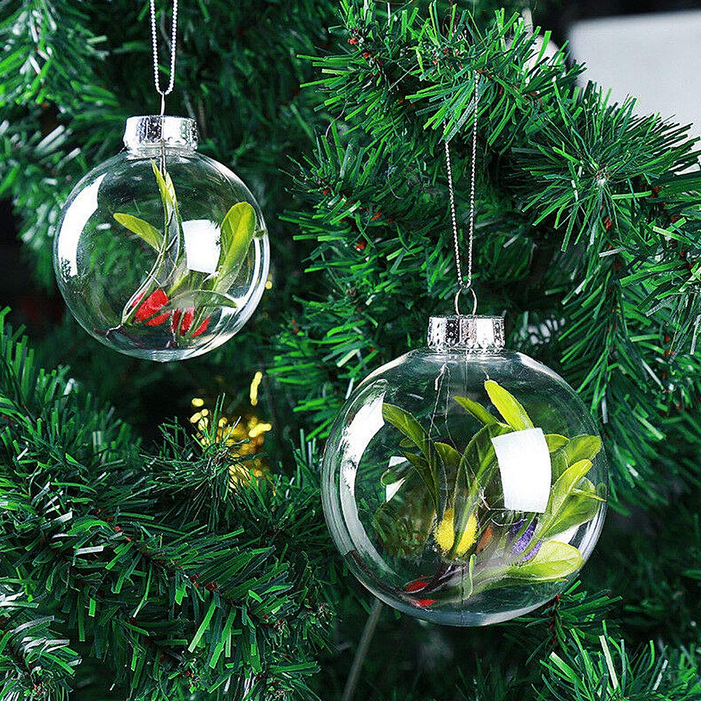 Gemini_malll Transparent Gemini_mall Clear Ball Christmas Tree Ornaments Diy Fillable Ball Baubles For Christmas Tree Decoration New Years Wedding Home Decor 10Cm