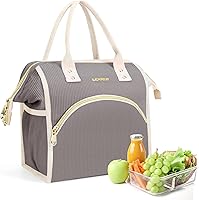 Vista 14 de LOKASS Bolsa de Almuerzo Aislada Lonchera de Apertura Amplia Bolsa Tote de Almuerzo Soporte Grande para Bebidas Organizador de Aperitivos de Nailon
