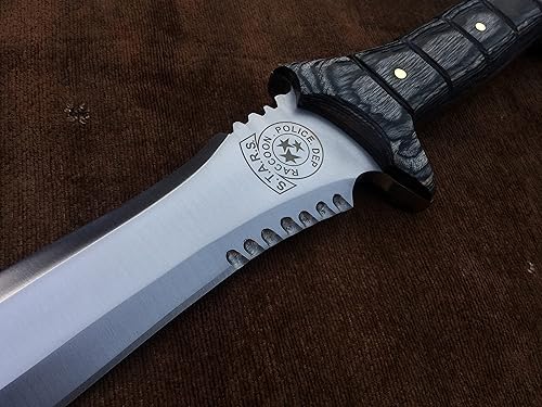 Miniatura 6 de SUFI Cuchillo hecho a mano personalizado 5160 Spring Steel Full Tang RE4 Leon Kennedy, regalo de cumpleaños