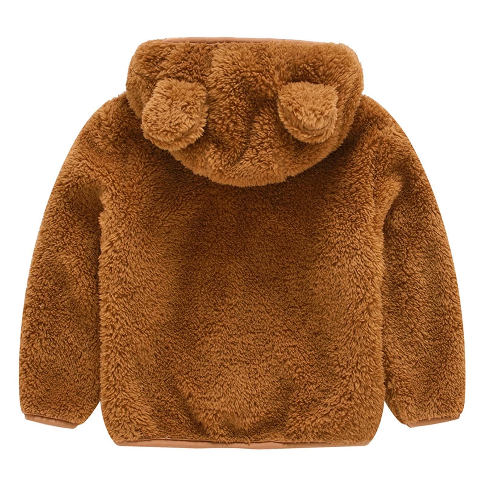 Bébé Blousons Garçon Fille Veste Polaire Manteaux à Capuche Oreilles Hiver Épais Peluche Chaud Nouveau-né Cartoon Vêtements avec Doublée Fermeture Éclair Unisexe Chaud Veste 1-5 Ans