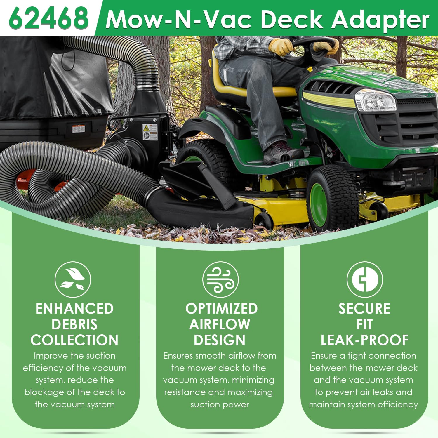 Yoursme 62468 Adapter Mow-N-Vac Kit Set Leaf Vacuum Bagger