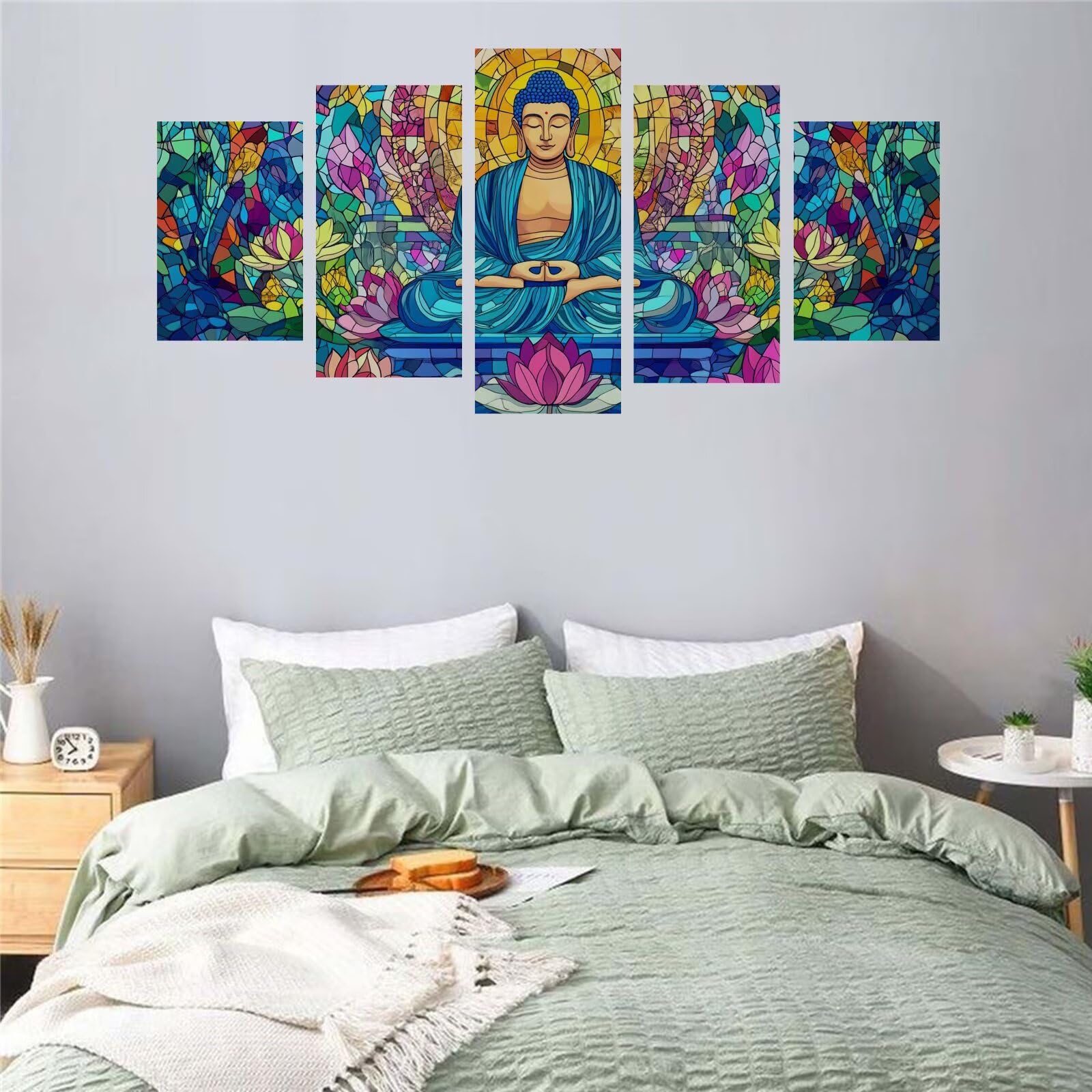Diamentowe malowanie 5 sztuk Zen kwiat diamentowy obraz dla dorosłych, haft diamentowy dla dorosłych duży format puzzle sztuka, ścieg krzyżykowy zestaw rękodzieła, świąteczna dekoracja do sypialni