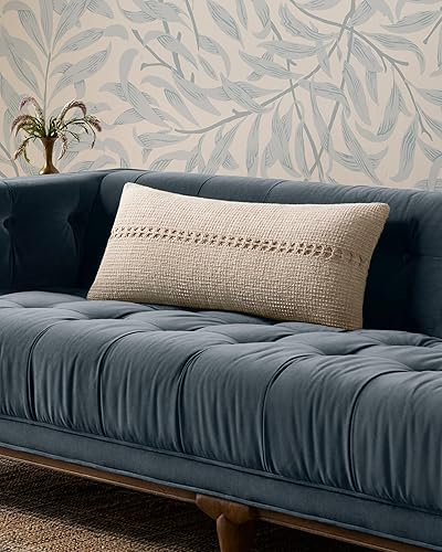 Loloi Harvey - Almohada de 12 x 27 pulgadas, funda con plumón, color marfil