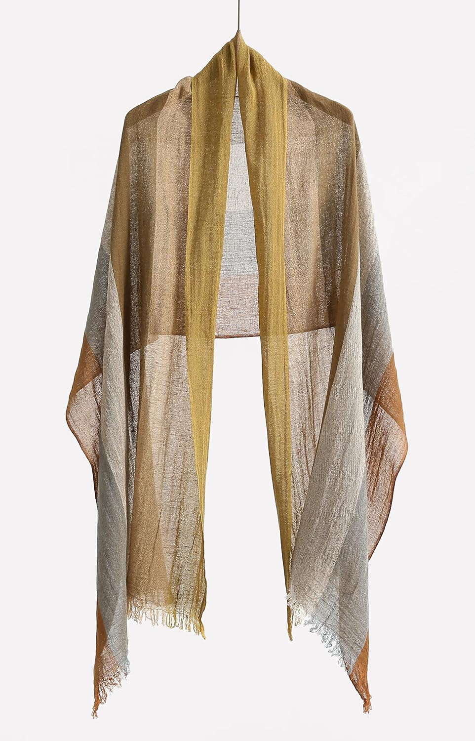 Jeelow Lightweight Summer Scarf Light Shawl Wrap Linen Feel Scarves For Men And Women - Image 5