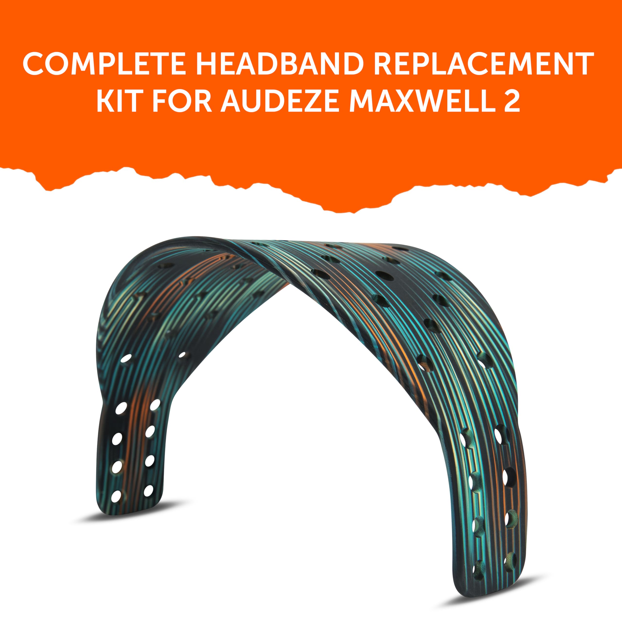 WC Mod Kit Maxwell 2 - Almohadillas de Gel refrescante + Diadema de Silicona Extra Ancha + Placas de Altavoz magnéticas Compatible con Audeze Maxwell 2 de Wicked Cushions | La simulación