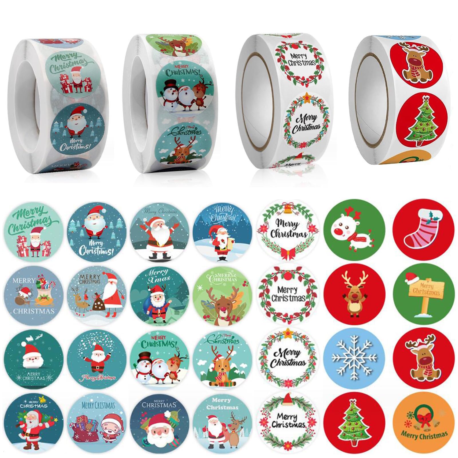 ロールシール4巻セット クリスマス ギフト用シール プレゼント 業務用 景品 ロールシール4巻セット クリスマス ギフト用シール プレゼント 業務用