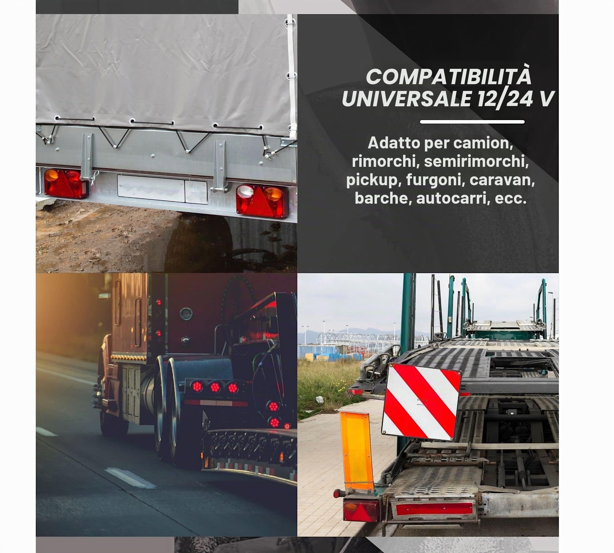 DOJA Barcelona | Fanali Posteriori Rimorchio | Fanali Rimorchio 6 Funzioni | Luce di Posizione, Luce Targa, Luce Freno, Indicatore Direzione, Fendinebbia, Retromarcia | Fari Posteriori Trattore
