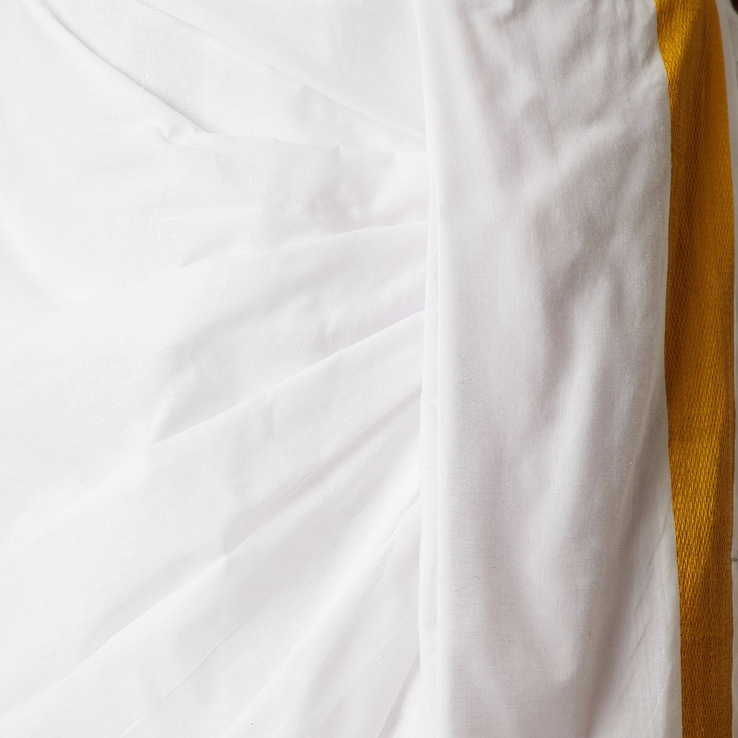 SOJANYA (Since 1958), męski kremowy i biały zestaw z czystej bawełny Kurta Dhoti