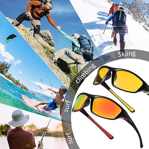 Miniatura 167 de TOODOO 4 Pairs Men Polarized Sunglasses with UV Protection Driving Glasses Sports for Sport Outdoor Activities