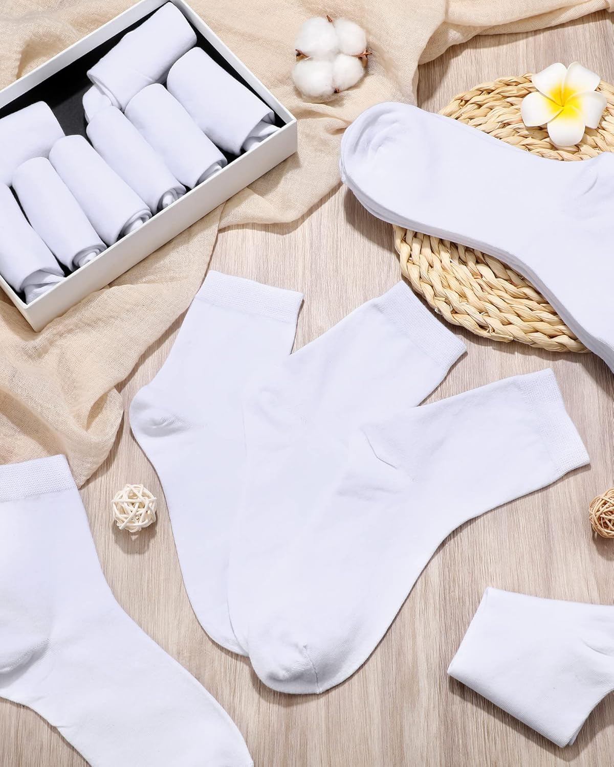 Vabean 60 Pairs Crew Socks Bulk Anti Slip Wicking Soft Calf Socks for Men Women Unisex Hiking