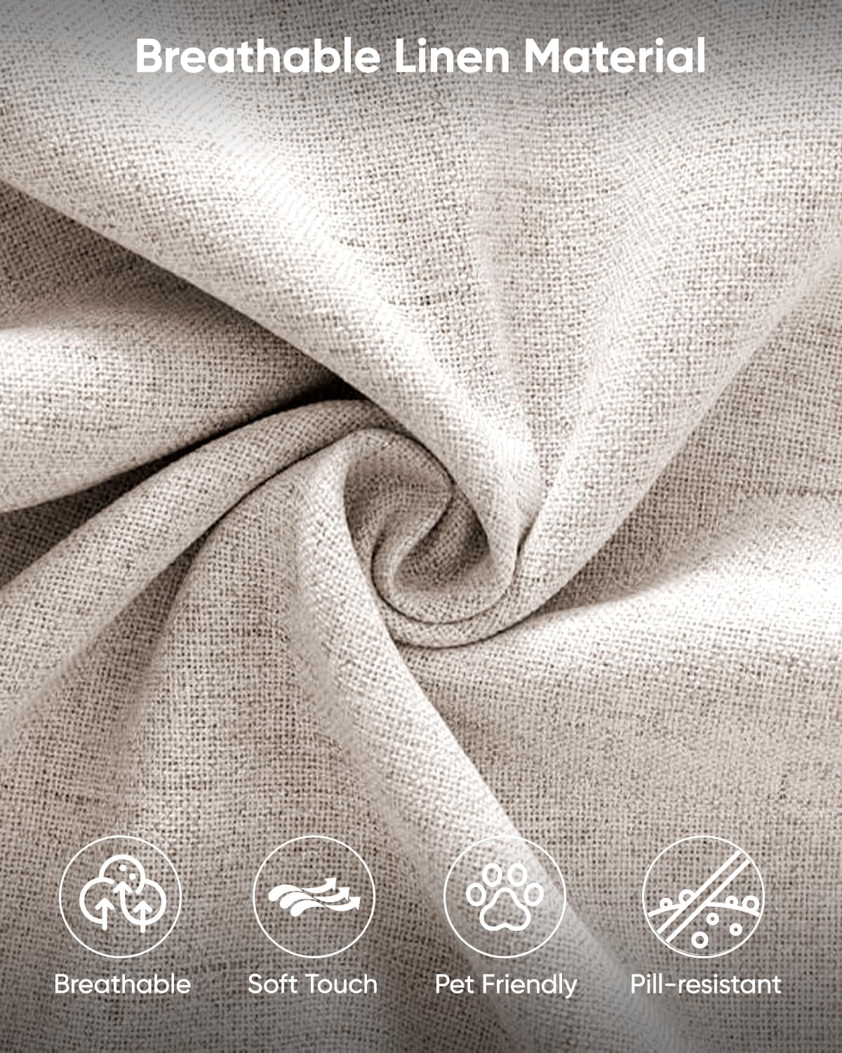 3 Pieces Sofa Sets Furniture for Living Room, Linen Fabric 3 Seater Sofa with Ottoman and Loveseat and Armchair Sets, Modern L Shaped Couch + Love Seat + Accent Chair Sets,Beige