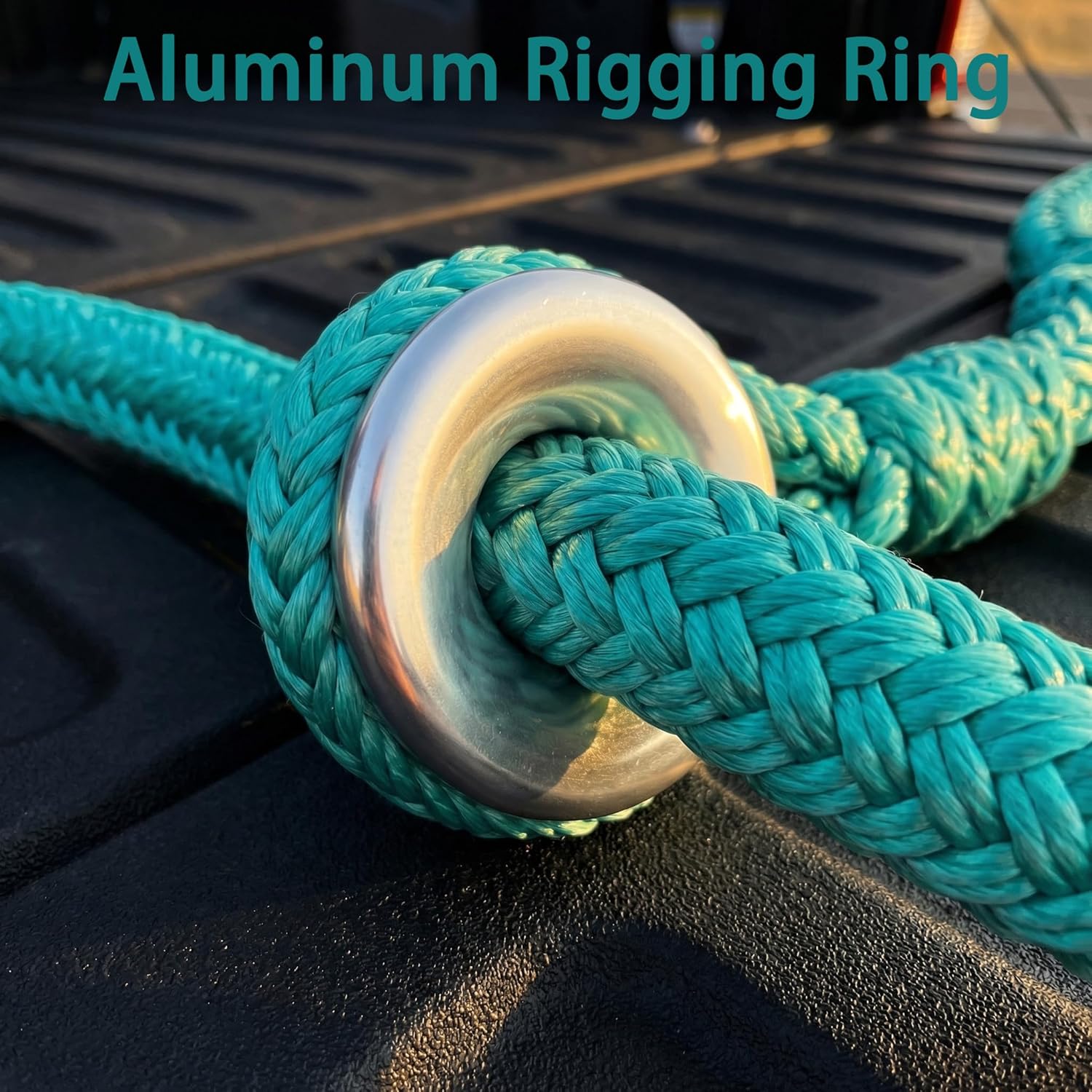 Rigging Ring Sling Rope: 3/4" x 6’ with 28mm Inner 3 Aluminum Ring 7-Hole Adjustable Rigging Block Sling 14600 lbs MBS