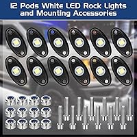 Vista 2 de Macarrie 12 Pods Luces LED Rock para Coche SUV Luces Underglow Impermeables Neón Trail Rig Lámpara Iluminación para Camión Motocicleta Barco ATV UTV