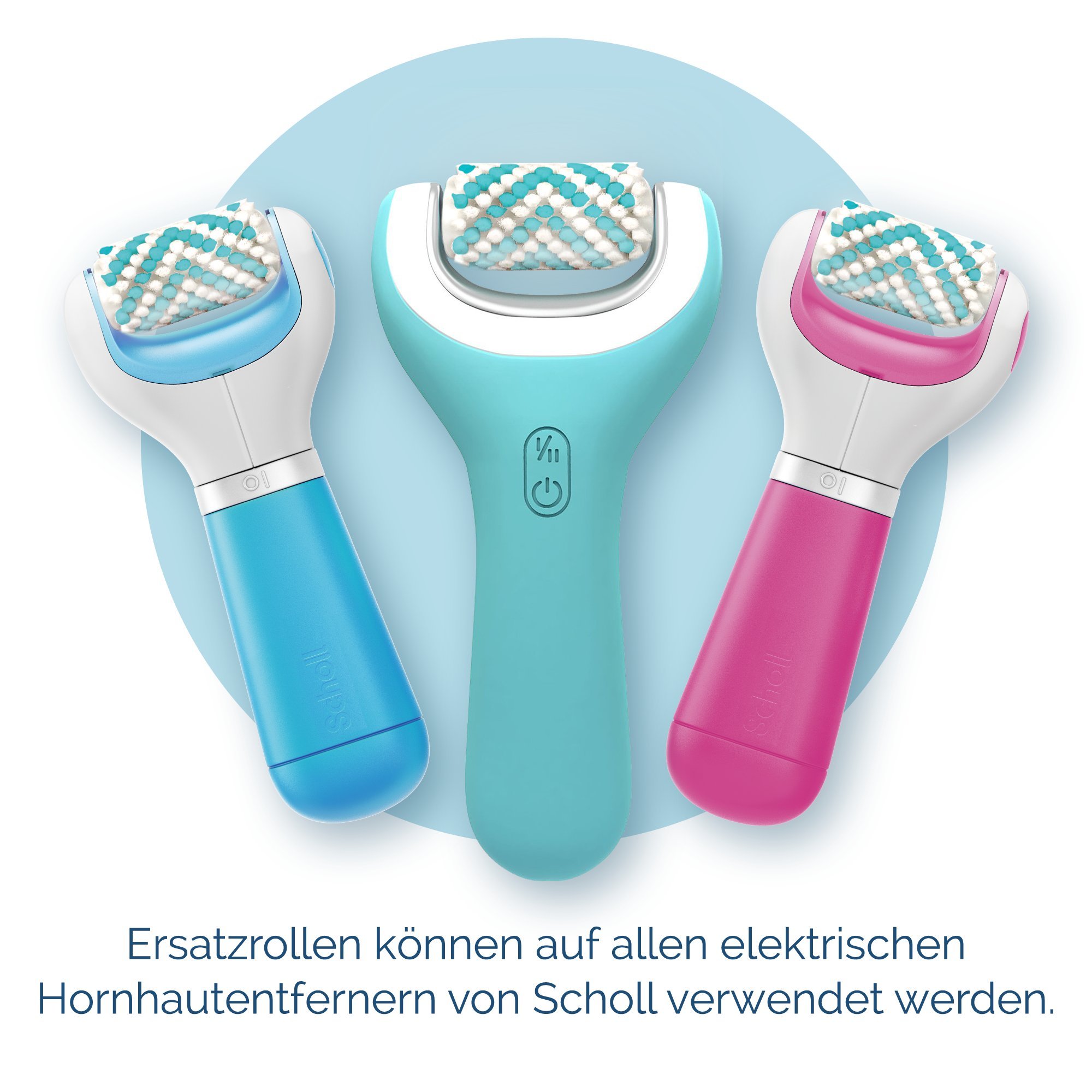 Scholl Velvet Smooth Peelingrolle - Nachfüller für die elektrischen Hornhautentferner von Scholl - Ersatzrolle für trockene und schuppige Haut an den Beinen und Füßen, 2 Stück