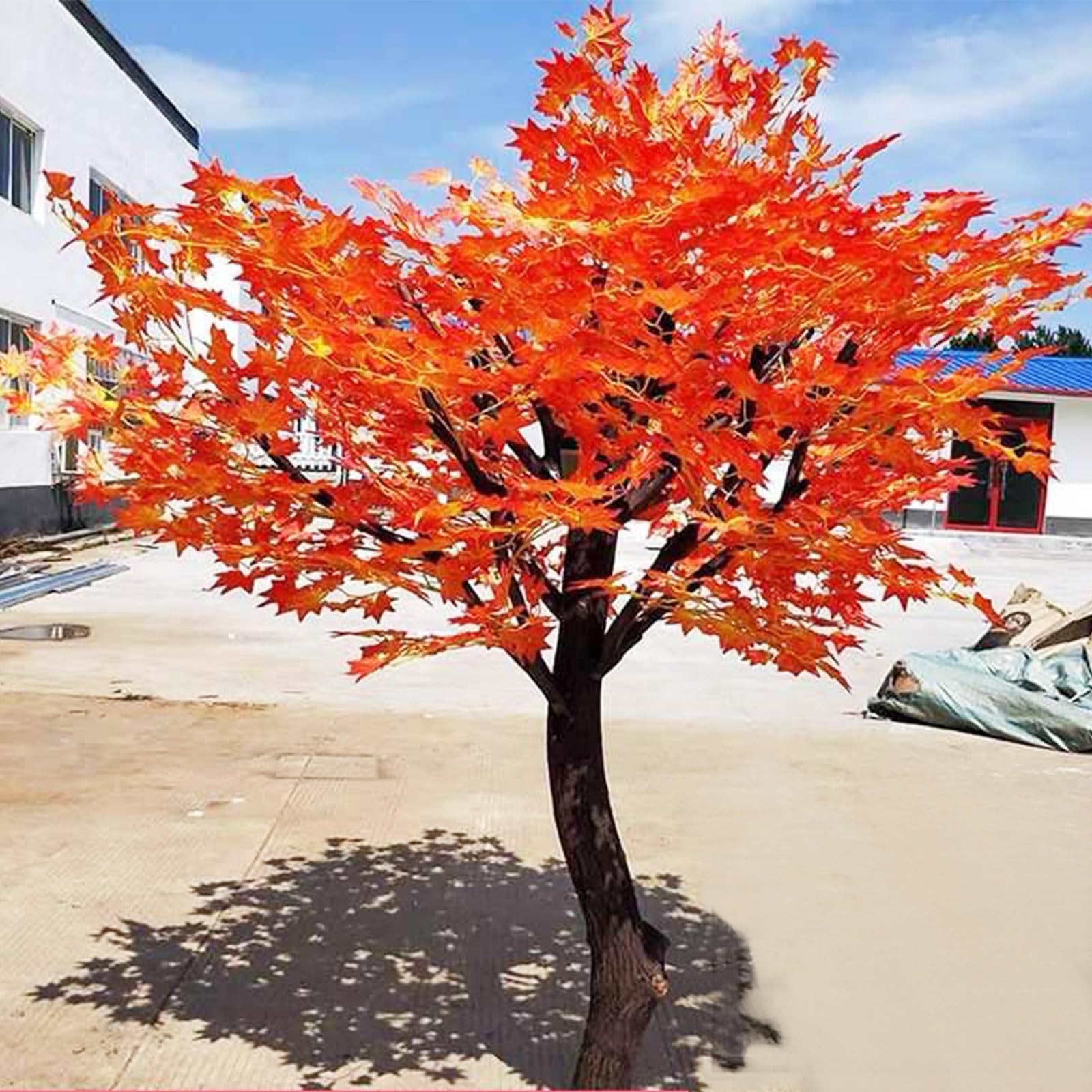 Érable japonais artificiel rouge pour décoration d'automne, arbre nain réaliste pour une utilisation en extérieur 4 x 4 m